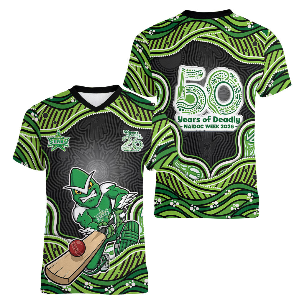Melbourne Stars NAIDOC Week 2026 Women V-Neck T-Shirt Aboriginal Indigenous - 50 Years of Deadly