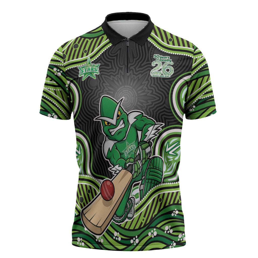 Melbourne Stars NAIDOC Week 2026 Zipper Polo Shirt Aboriginal Indigenous - 50 Years of Deadly