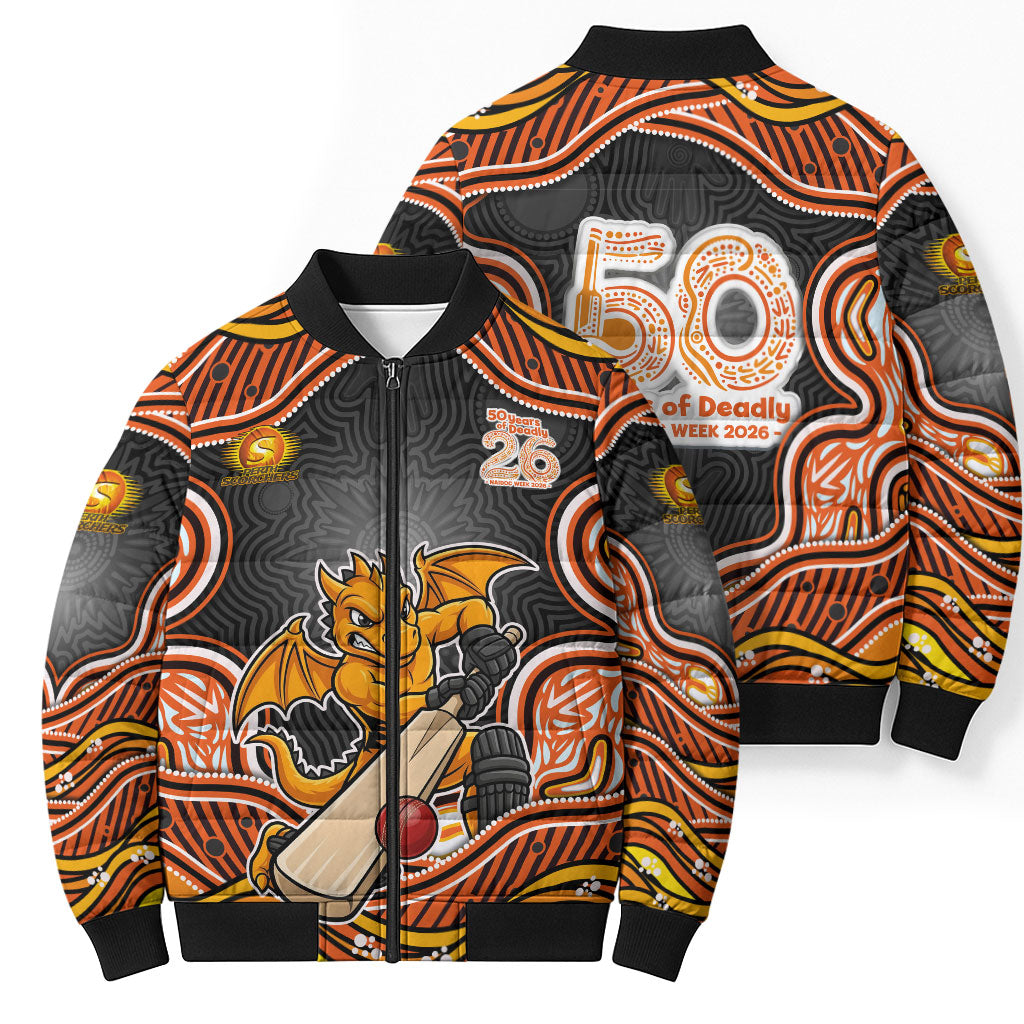 Perth Scorchers NAIDOC Week 2026 Bomber Puffer Jacket Aboriginal Indigenous - 50 Years of Deadly