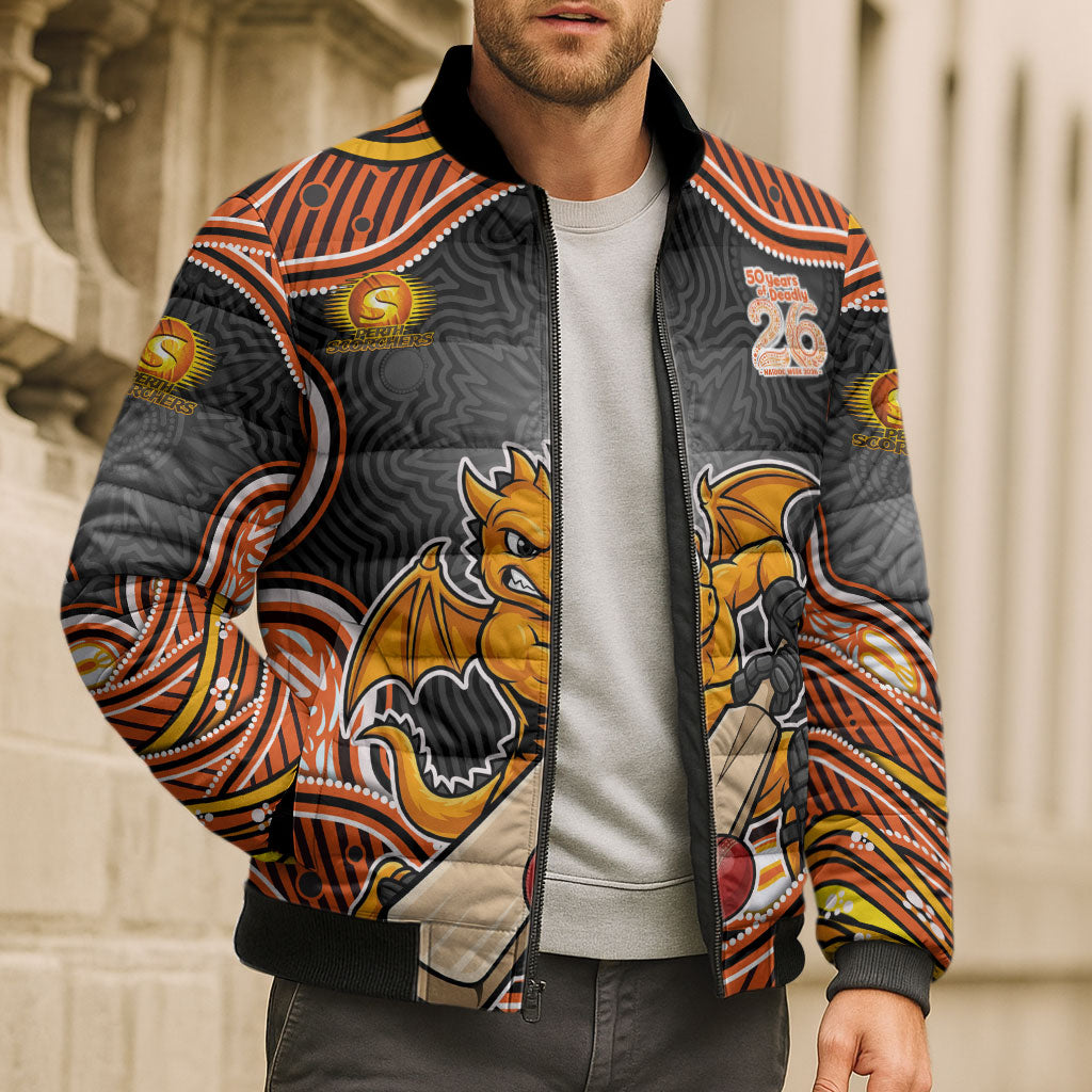 Perth Scorchers NAIDOC Week 2026 Bomber Puffer Jacket Aboriginal Indigenous - 50 Years of Deadly