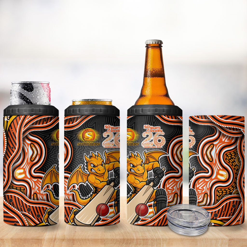 Perth Scorchers NAIDOC Week 2026 4 in 1 Can Cooler Tumbler Aboriginal Indigenous - 50 Years of Deadly