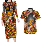 Perth Scorchers NAIDOC Week 2026 Couples Matching Long Sleeve Bodycon Dress and Hawaiian Shirt Aboriginal Indigenous - 50 Years of Deadly