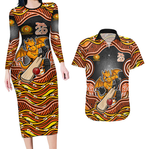 Perth Scorchers NAIDOC Week 2026 Couples Matching Long Sleeve Bodycon Dress and Hawaiian Shirt Aboriginal Indigenous - 50 Years of Deadly
