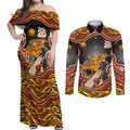 Perth Scorchers NAIDOC Week 2026 Couples Matching Off Shoulder Maxi Dress and Long Sleeve Button Shirt Aboriginal Indigenous - 50 Years of Deadly