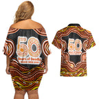 Perth Scorchers NAIDOC Week 2026 Couples Matching Off Shoulder Short Dress and Hawaiian Shirt Aboriginal Indigenous - 50 Years of Deadly