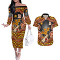 Perth Scorchers NAIDOC Week 2026 Couples Matching Off The Shoulder Long Sleeve Dress and Hawaiian Shirt Aboriginal Indigenous - 50 Years of Deadly