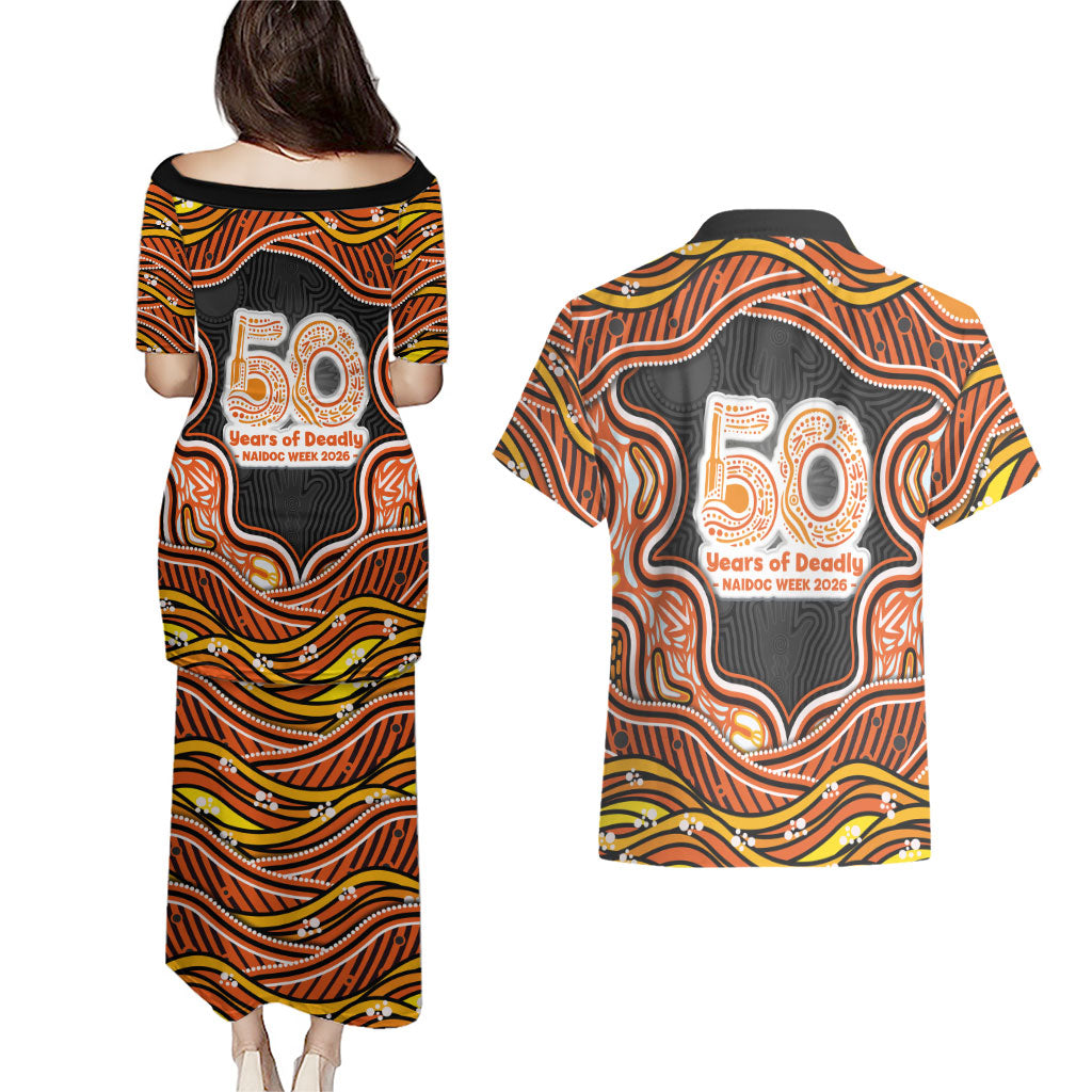 Perth Scorchers NAIDOC Week 2026 Couples Matching Puletasi and Hawaiian Shirt Aboriginal Indigenous - 50 Years of Deadly