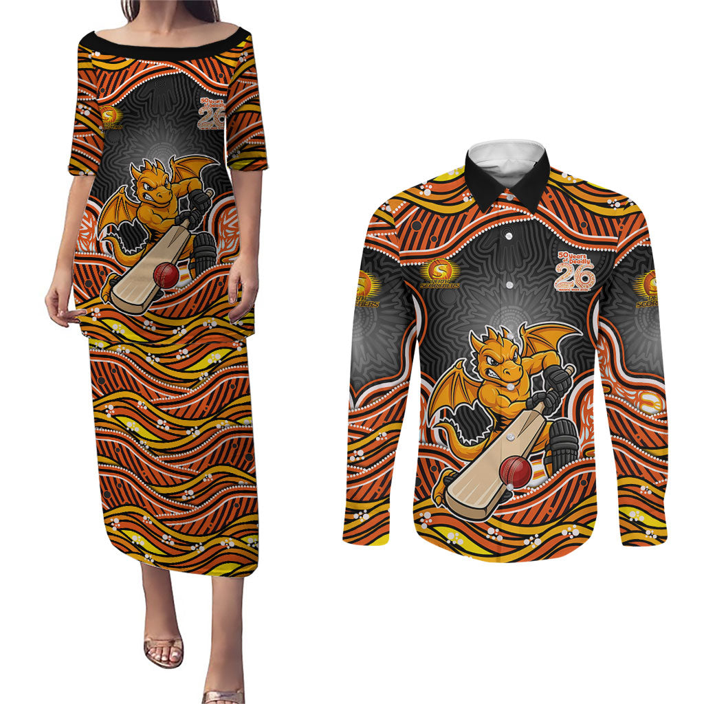 Perth Scorchers NAIDOC Week 2026 Couples Matching Puletasi and Long Sleeve Button Shirt Aboriginal Indigenous - 50 Years of Deadly
