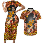 Perth Scorchers NAIDOC Week 2026 Couples Matching Short Sleeve Bodycon Dress and Hawaiian Shirt Aboriginal Indigenous - 50 Years of Deadly