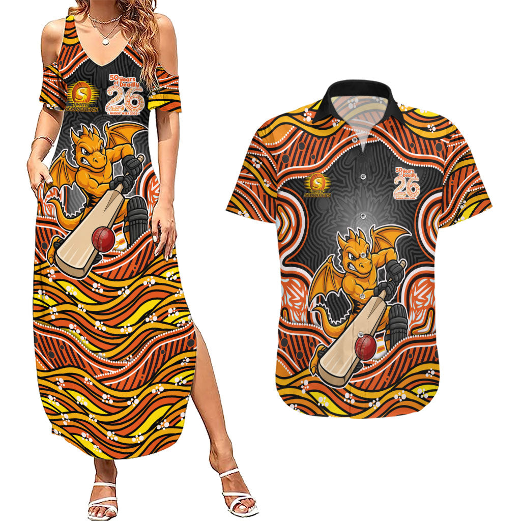 Perth Scorchers NAIDOC Week 2026 Couples Matching Summer Maxi Dress and Hawaiian Shirt Aboriginal Indigenous - 50 Years of Deadly