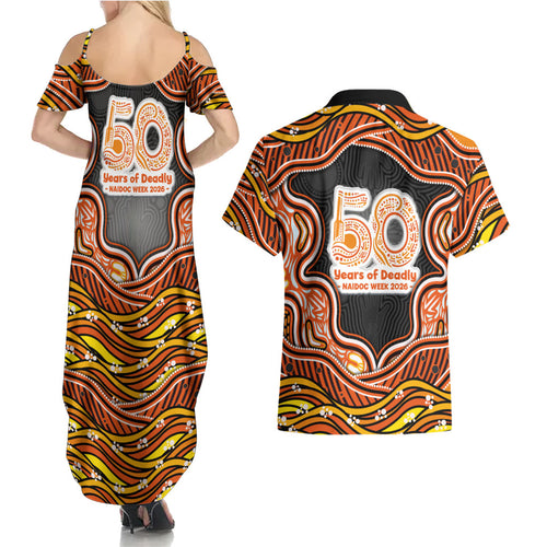 Perth Scorchers NAIDOC Week 2026 Couples Matching Summer Maxi Dress and Hawaiian Shirt Aboriginal Indigenous - 50 Years of Deadly
