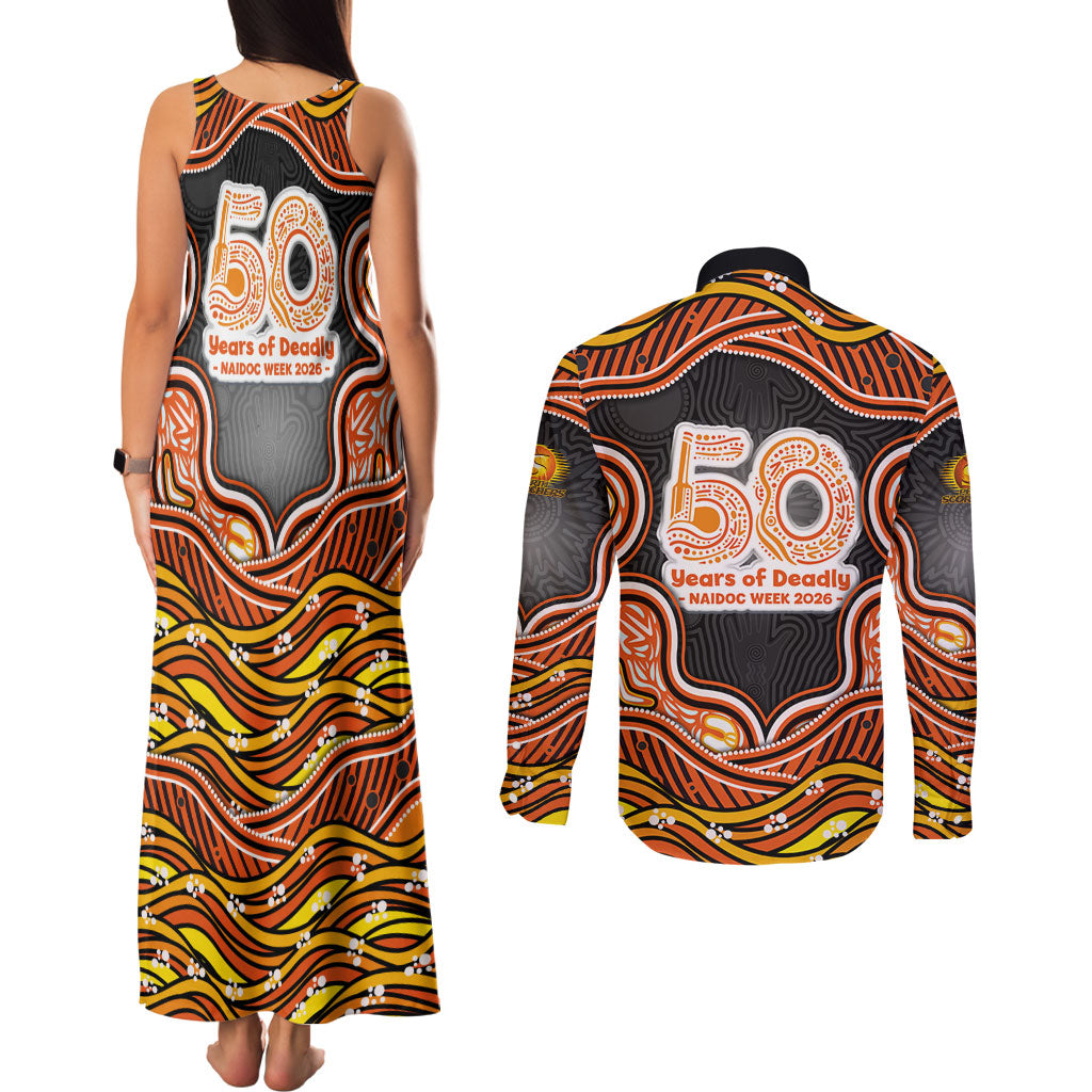 Perth Scorchers NAIDOC Week 2026 Couples Matching Tank Maxi Dress and Long Sleeve Button Shirt Aboriginal Indigenous - 50 Years of Deadly