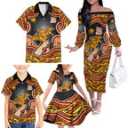 Perth Scorchers NAIDOC Week 2026 Family Matching Off The Shoulder Long Sleeve Dress and Hawaiian Shirt Aboriginal Indigenous - 50 Years of Deadly
