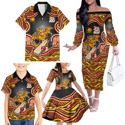 Perth Scorchers NAIDOC Week 2026 Family Matching Off The Shoulder Long Sleeve Dress and Hawaiian Shirt Aboriginal Indigenous - 50 Years of Deadly