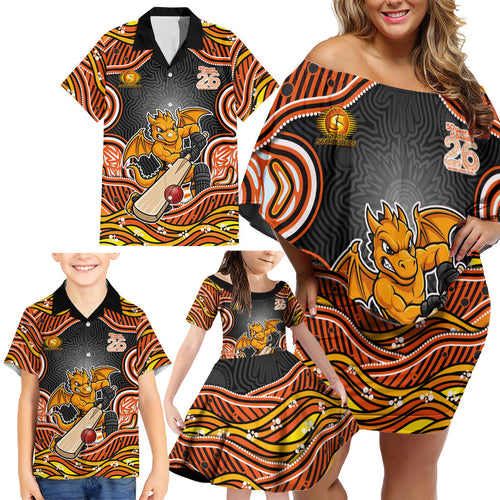 Perth Scorchers NAIDOC Week 2026 Family Matching Off Shoulder Short Dress and Hawaiian Shirt Aboriginal Indigenous - 50 Years of Deadly