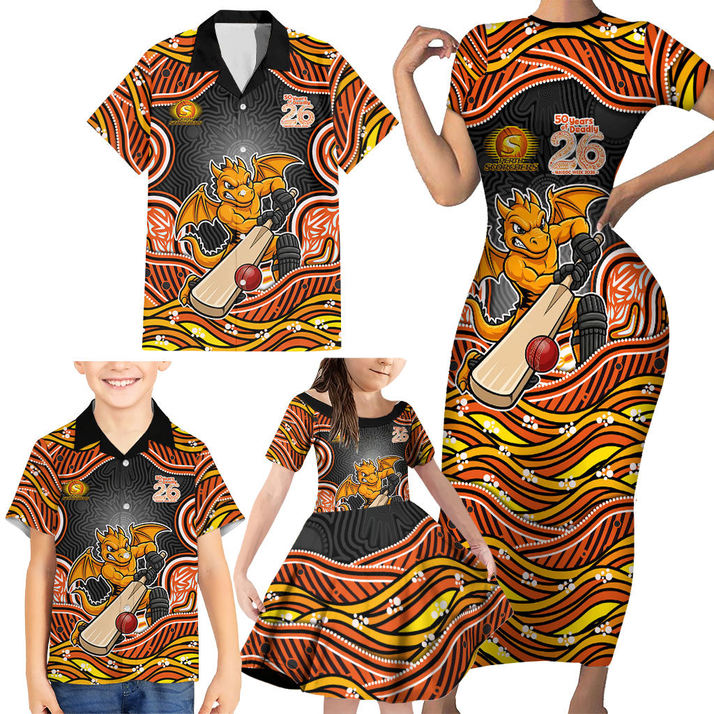 Perth Scorchers NAIDOC Week 2026 Family Matching Short Sleeve Bodycon Dress and Hawaiian Shirt Aboriginal Indigenous - 50 Years of Deadly