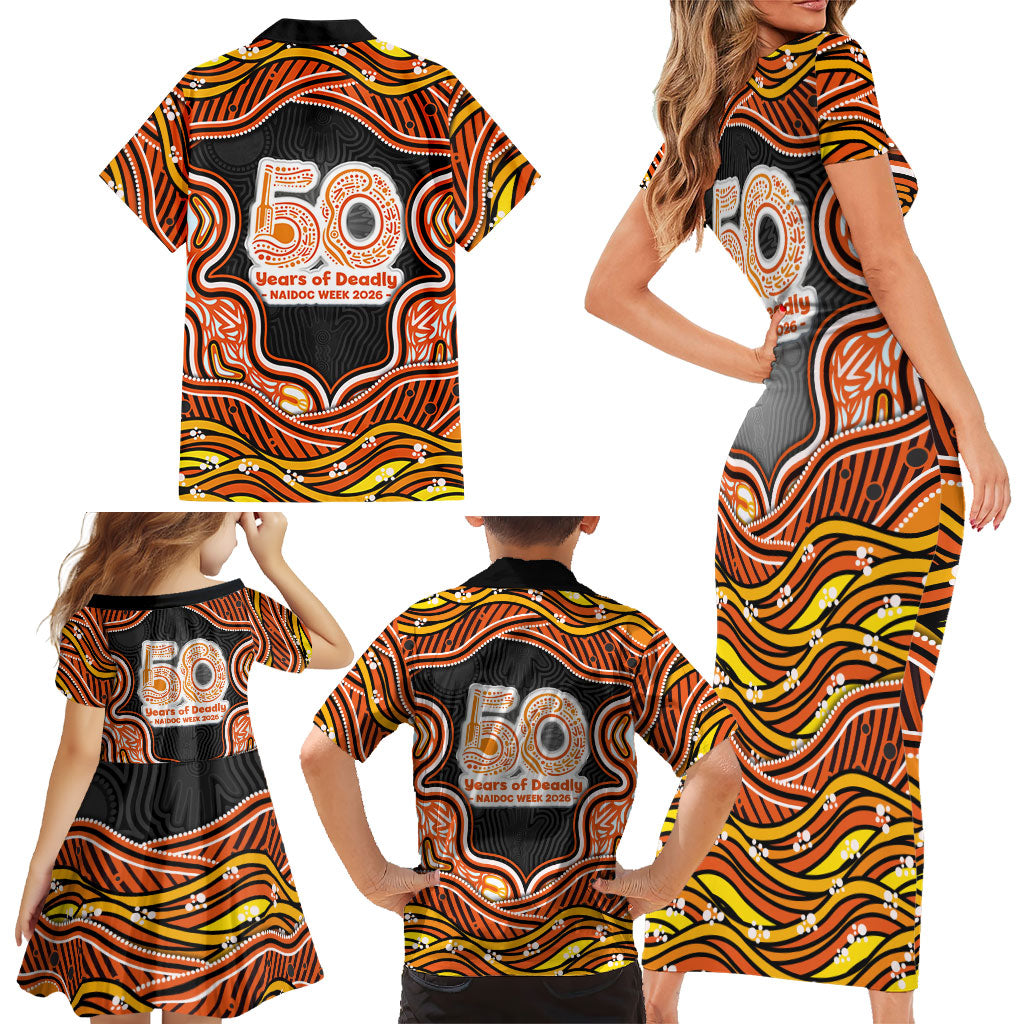 Perth Scorchers NAIDOC Week 2026 Family Matching Short Sleeve Bodycon Dress and Hawaiian Shirt Aboriginal Indigenous - 50 Years of Deadly