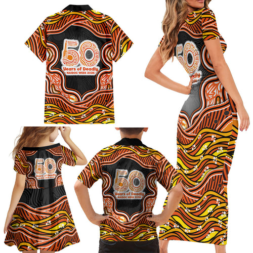 Perth Scorchers NAIDOC Week 2026 Family Matching Short Sleeve Bodycon Dress and Hawaiian Shirt Aboriginal Indigenous - 50 Years of Deadly