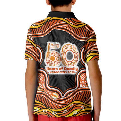 Perth Scorchers NAIDOC Week 2026 Kid Polo Shirt Aboriginal Indigenous - 50 Years of Deadly