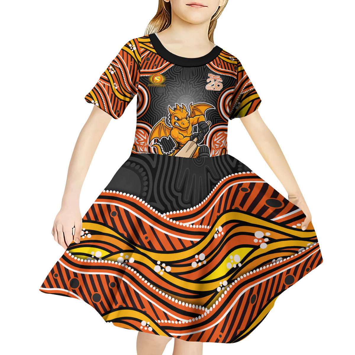 Perth Scorchers NAIDOC Week 2026 Kid Short Sleeve Dress Aboriginal Indigenous - 50 Years of Deadly