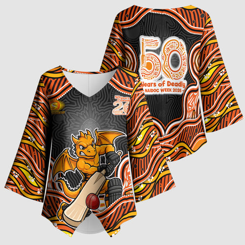 Perth Scorchers NAIDOC Week 2026 Kimono Sleeve Blouse Aboriginal Indigenous - 50 Years of Deadly