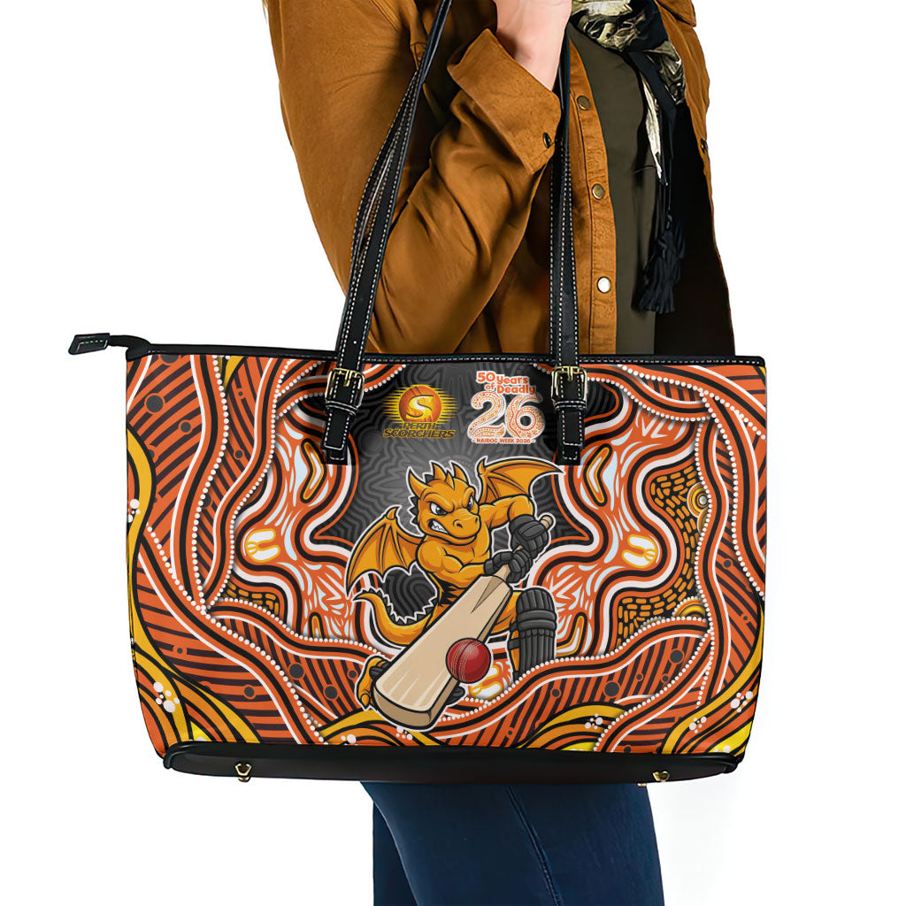Perth Scorchers NAIDOC Week 2026 Leather Tote Bag Aboriginal Indigenous - 50 Years of Deadly