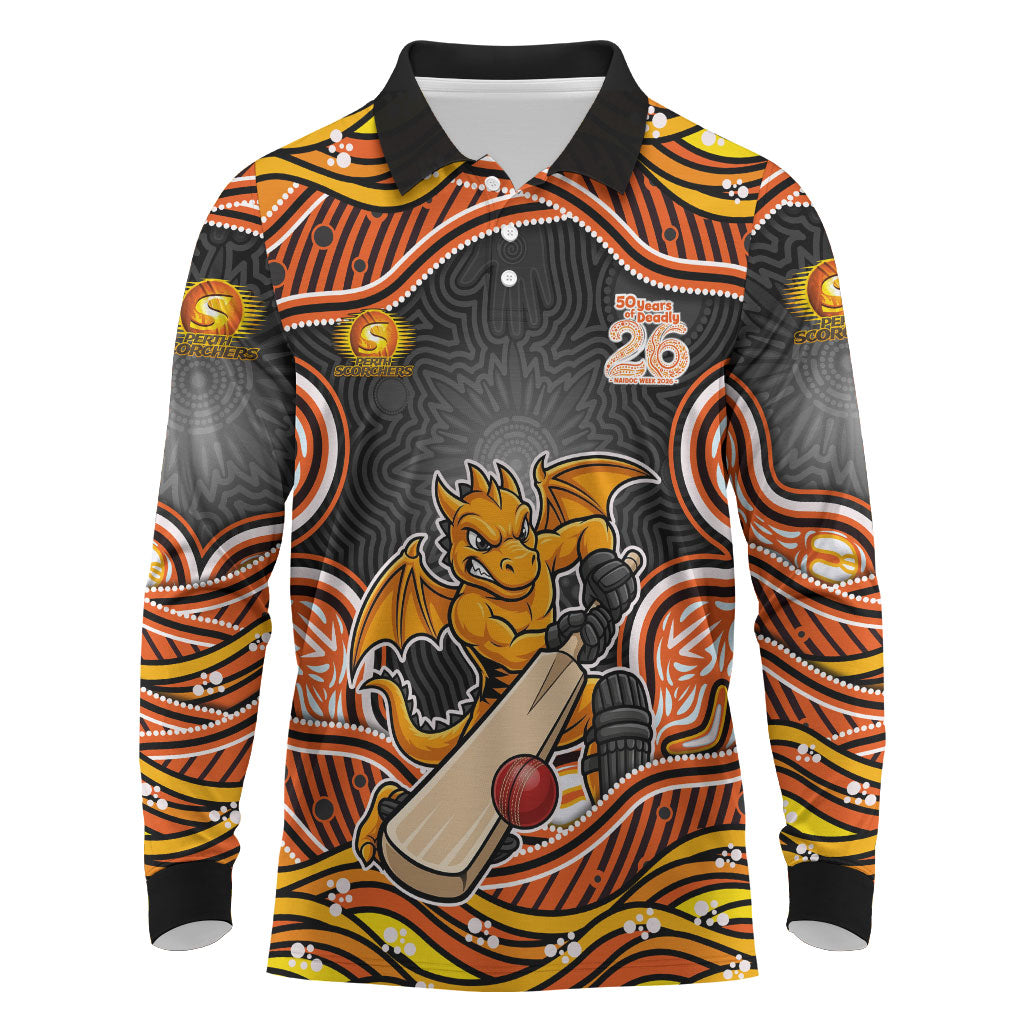 Perth Scorchers NAIDOC Week 2026 Long Sleeve Polo Shirt Aboriginal Indigenous - 50 Years of Deadly