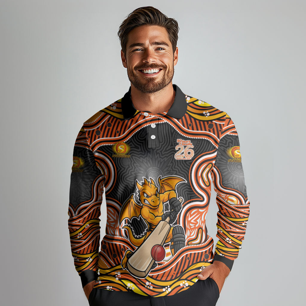 Perth Scorchers NAIDOC Week 2026 Long Sleeve Polo Shirt Aboriginal Indigenous - 50 Years of Deadly
