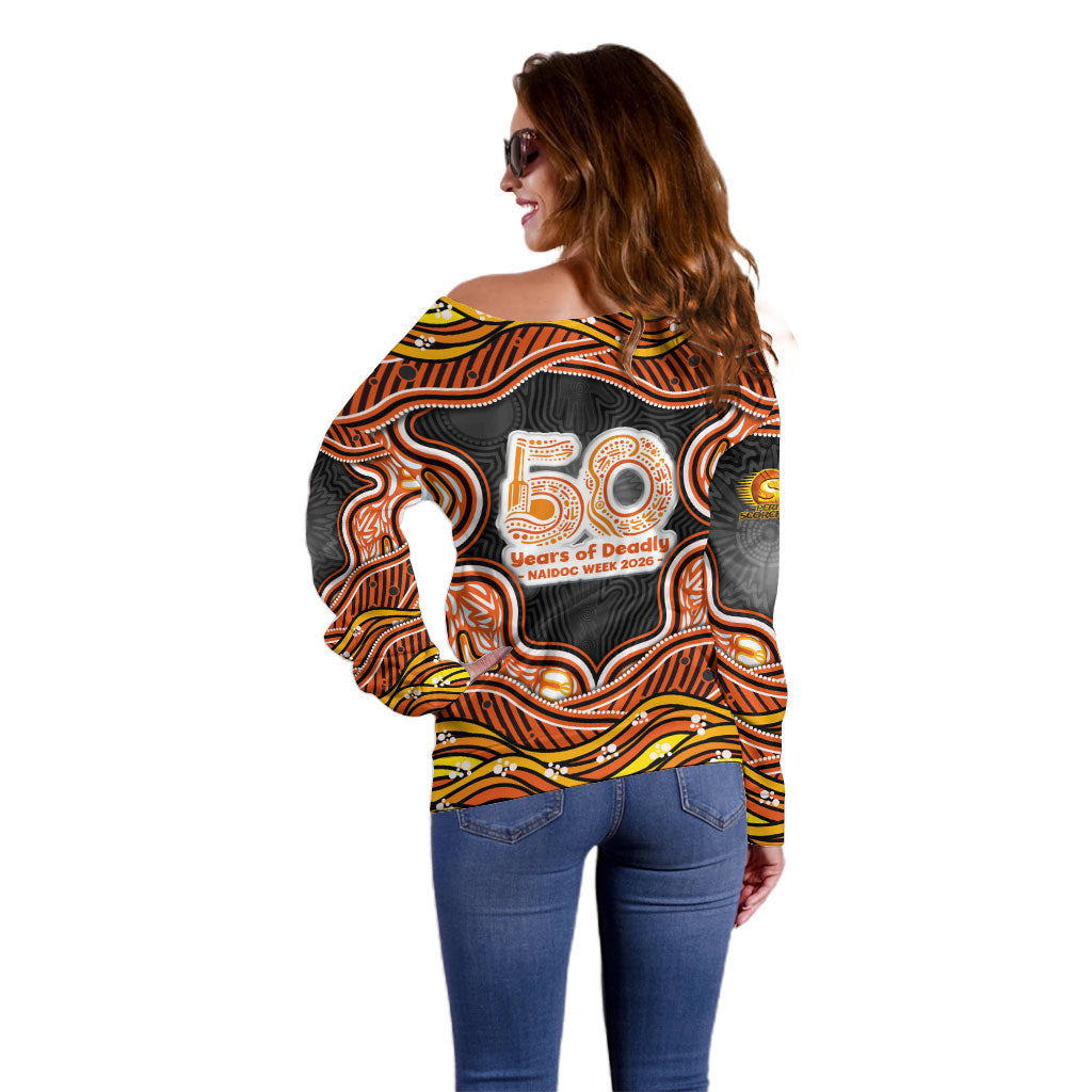 Perth Scorchers NAIDOC Week 2026 Off Shoulder Sweater Aboriginal Indigenous - 50 Years of Deadly