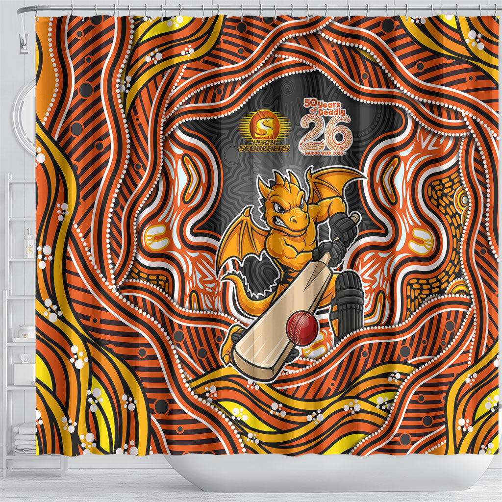 Perth Scorchers NAIDOC Week 2026 Shower Curtain Aboriginal Indigenous - 50 Years of Deadly