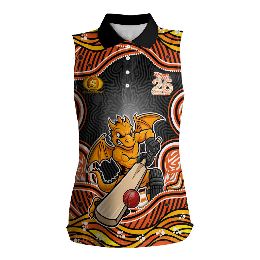Perth Scorchers NAIDOC Week 2026 Women Sleeveless Polo Shirt Aboriginal Indigenous - 50 Years of Deadly