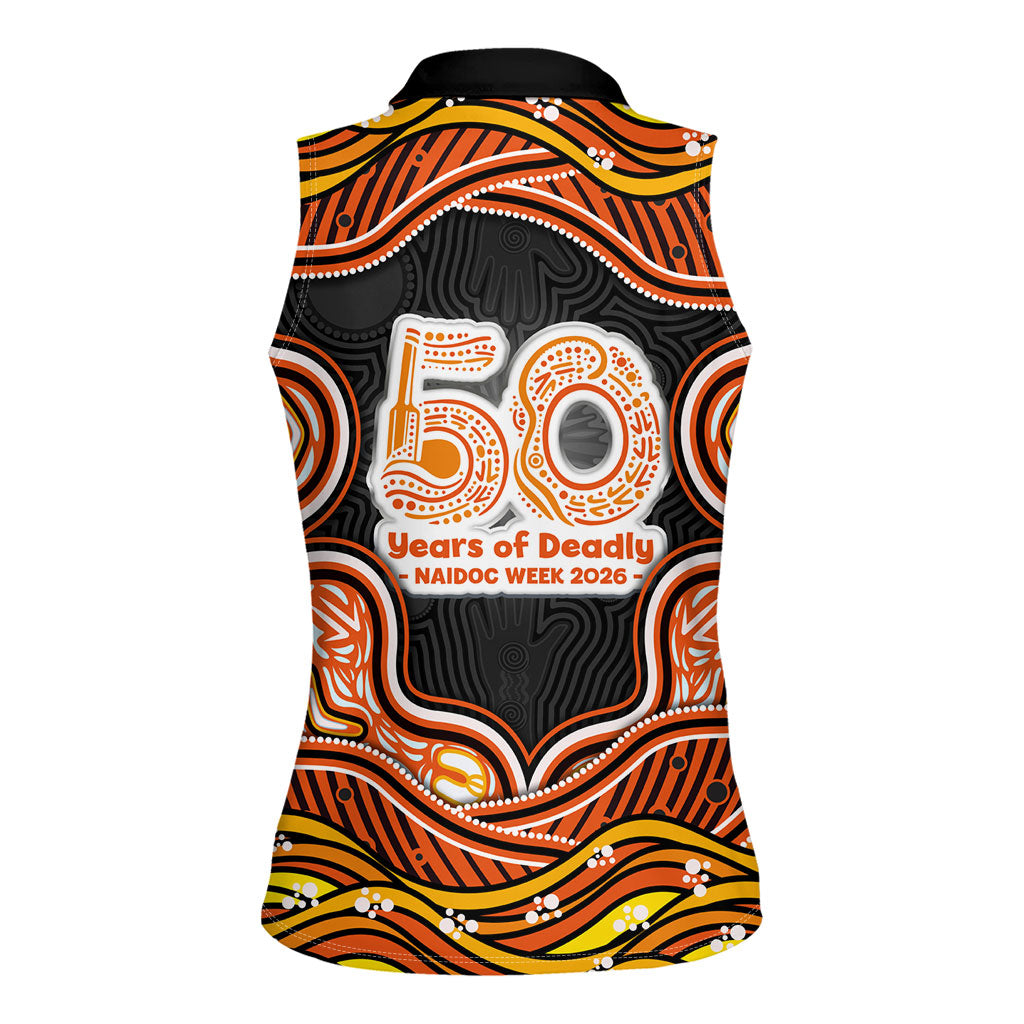Perth Scorchers NAIDOC Week 2026 Women Sleeveless Polo Shirt Aboriginal Indigenous - 50 Years of Deadly