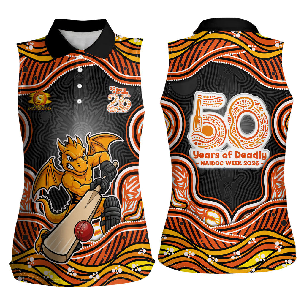 Perth Scorchers NAIDOC Week 2026 Women Sleeveless Polo Shirt Aboriginal Indigenous - 50 Years of Deadly