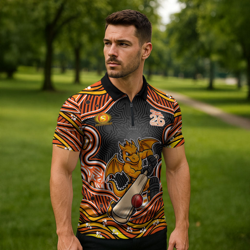 Perth Scorchers NAIDOC Week 2026 Zipper Polo Shirt Aboriginal Indigenous - 50 Years of Deadly