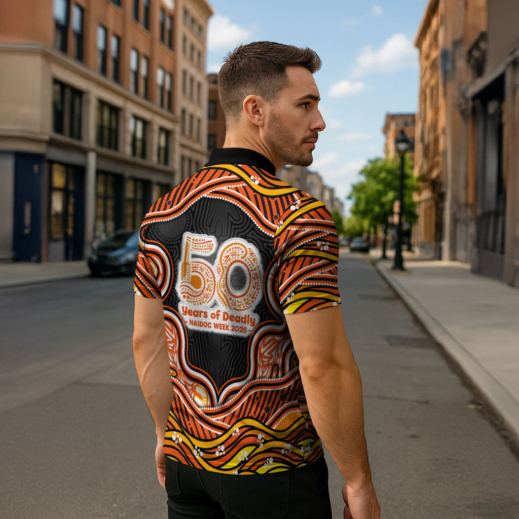 Perth Scorchers NAIDOC Week 2026 Zipper Polo Shirt Aboriginal Indigenous - 50 Years of Deadly