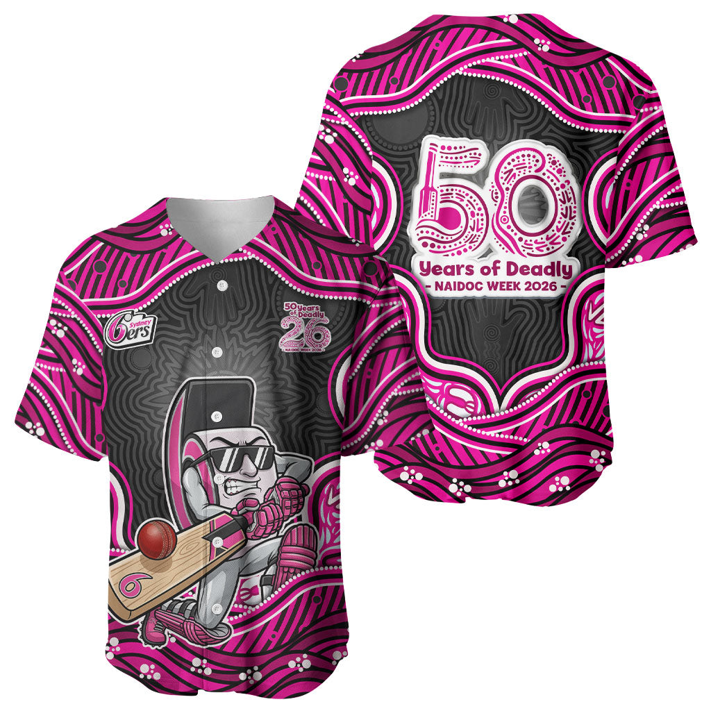Sydney Sixers NAIDOC Week 2026 Baseball Jersey Aboriginal Indigenous - 50 Years of Deadly