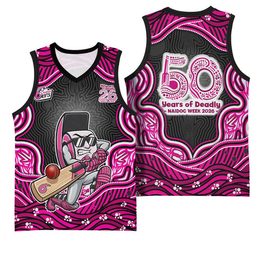 Sydney Sixers NAIDOC Week 2026 Basketball Jersey Aboriginal Indigenous - 50 Years of Deadly