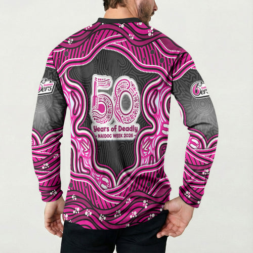 Sydney Sixers NAIDOC Week 2026 Button Sweatshirt Aboriginal Indigenous - 50 Years of Deadly