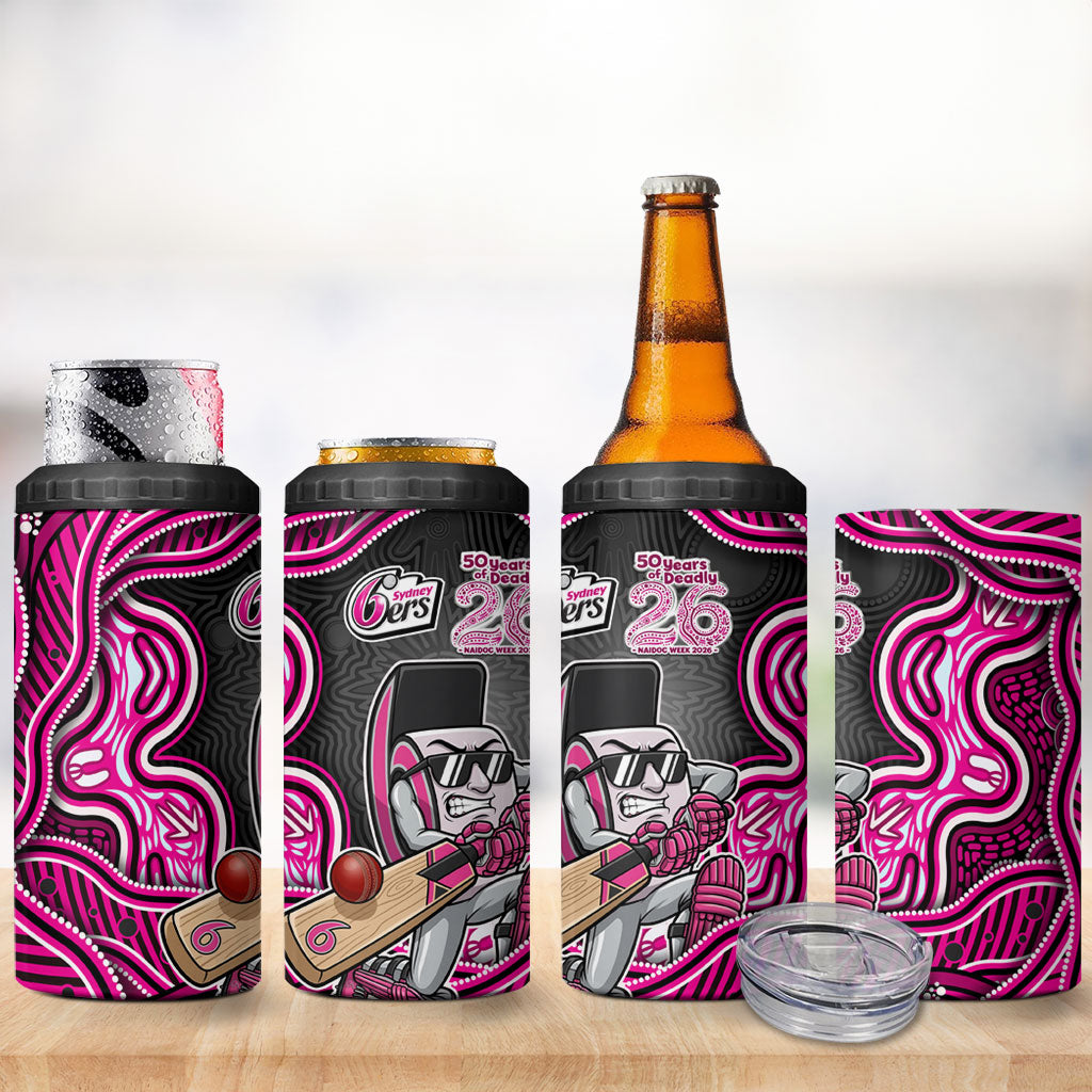 Sydney Sixers NAIDOC Week 2026 4 in 1 Can Cooler Tumbler Aboriginal Indigenous - 50 Years of Deadly