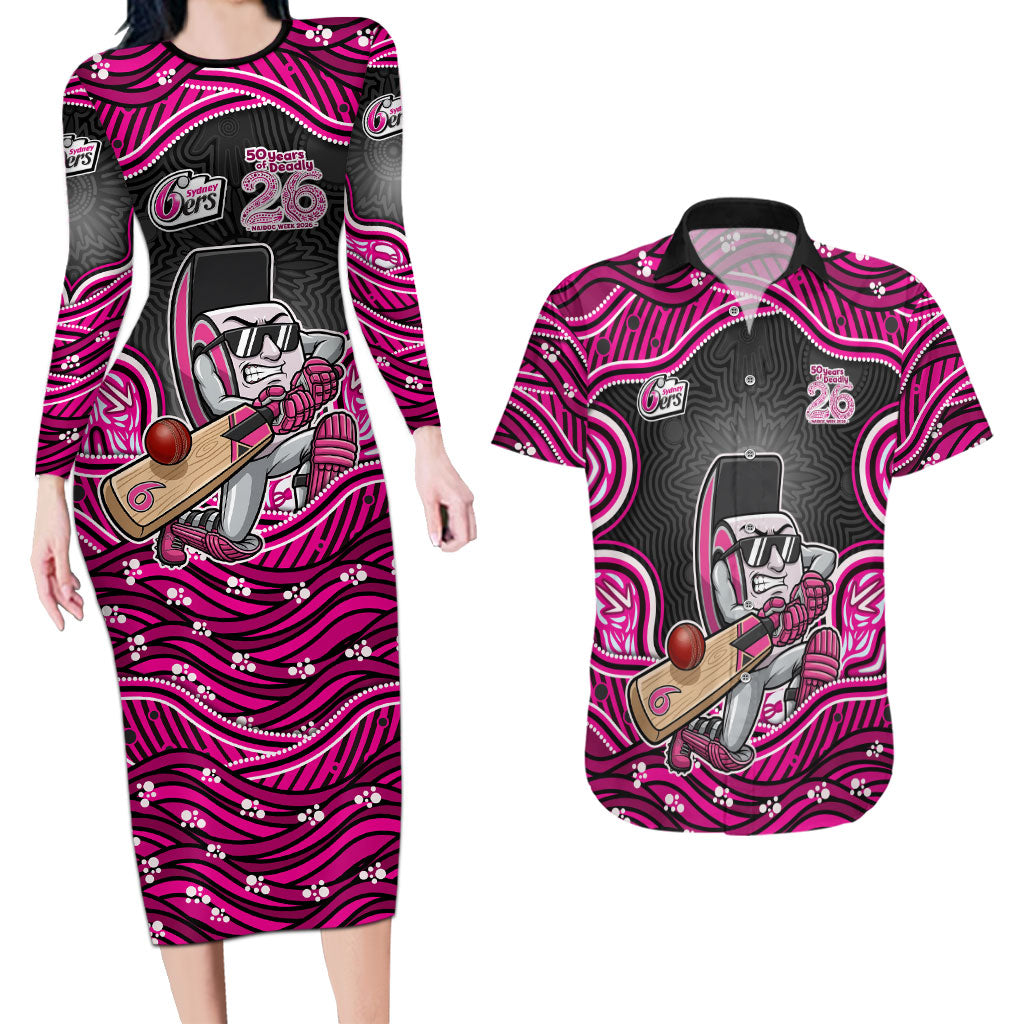 Sydney Sixers NAIDOC Week 2026 Couples Matching Long Sleeve Bodycon Dress and Hawaiian Shirt Aboriginal Indigenous - 50 Years of Deadly