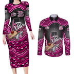 Sydney Sixers NAIDOC Week 2026 Couples Matching Long Sleeve Bodycon Dress and Long Sleeve Button Shirt Aboriginal Indigenous - 50 Years of Deadly
