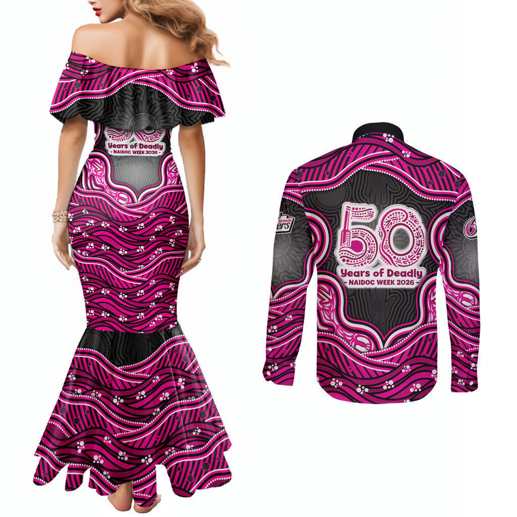Sydney Sixers NAIDOC Week 2026 Couples Matching Mermaid Dress and Long Sleeve Button Shirt Aboriginal Indigenous - 50 Years of Deadly