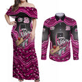 Sydney Sixers NAIDOC Week 2026 Couples Matching Off Shoulder Maxi Dress and Long Sleeve Button Shirt Aboriginal Indigenous - 50 Years of Deadly