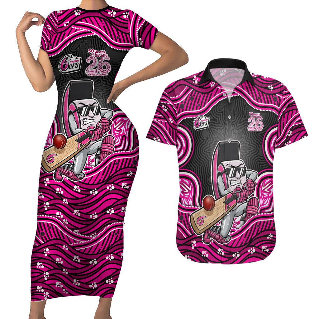 Sydney Sixers NAIDOC Week 2026 Couples Matching Short Sleeve Bodycon Dress and Hawaiian Shirt Aboriginal Indigenous - 50 Years of Deadly