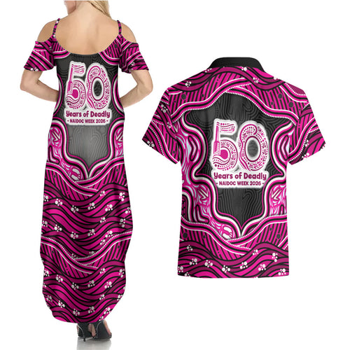 Sydney Sixers NAIDOC Week 2026 Couples Matching Summer Maxi Dress and Hawaiian Shirt Aboriginal Indigenous - 50 Years of Deadly