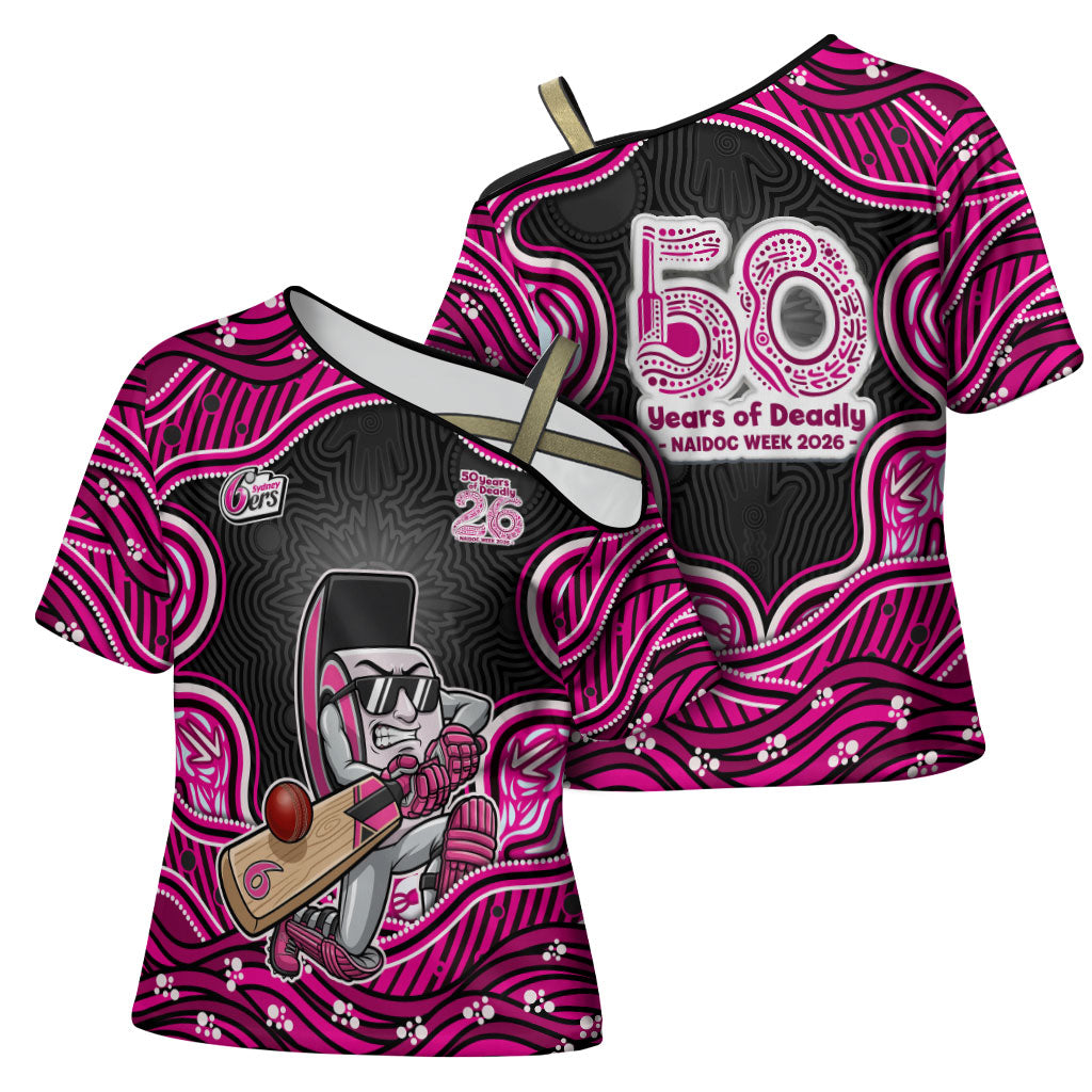 Sydney Sixers NAIDOC Week 2026 Cross Shoulder Shirt Aboriginal Indigenous - 50 Years of Deadly
