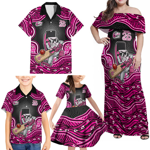 Sydney Sixers NAIDOC Week 2026 Family Matching Off Shoulder Maxi Dress and Hawaiian Shirt Aboriginal Indigenous - 50 Years of Deadly
