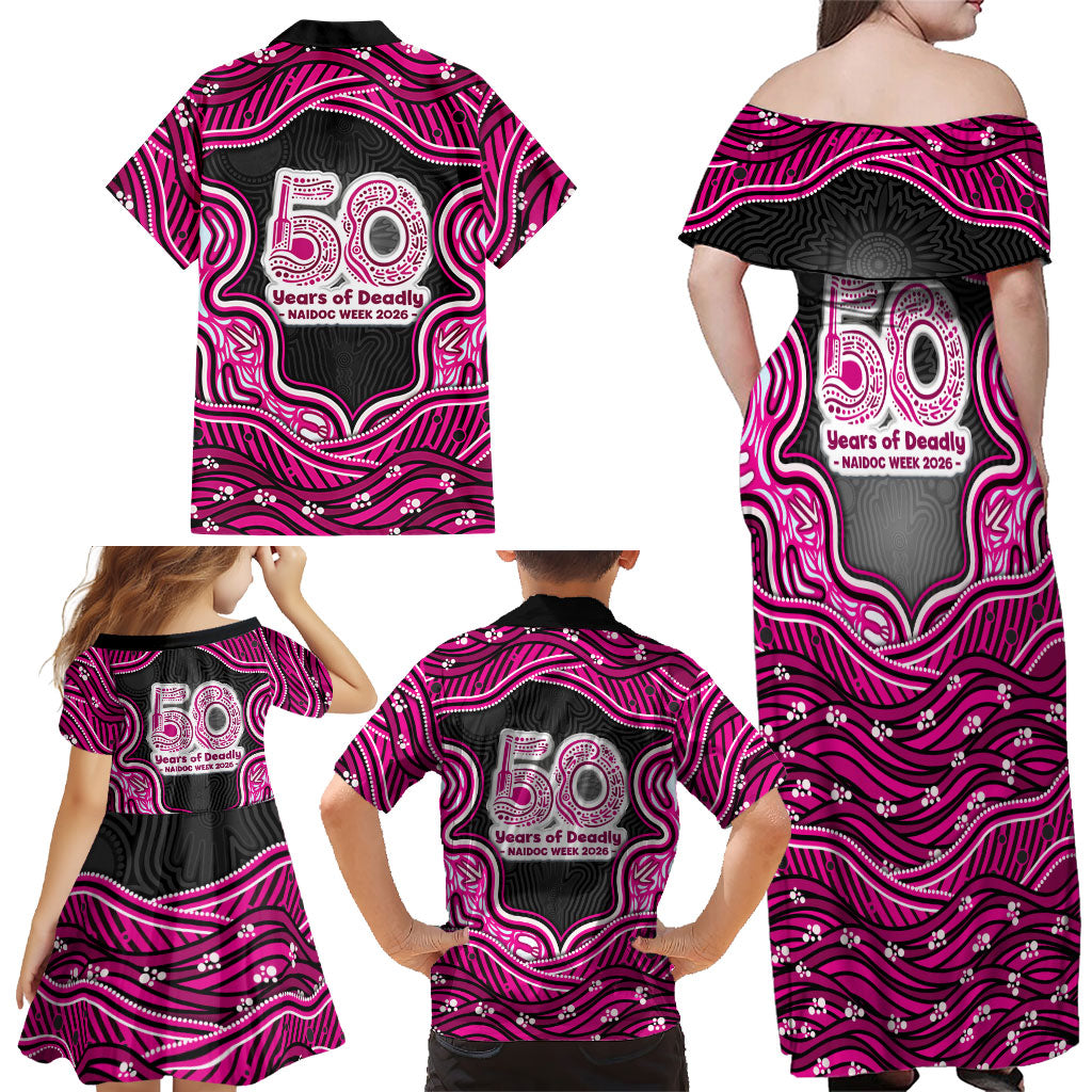 Sydney Sixers NAIDOC Week 2026 Family Matching Off Shoulder Maxi Dress and Hawaiian Shirt Aboriginal Indigenous - 50 Years of Deadly