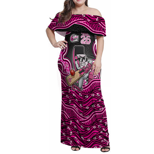 Sydney Sixers NAIDOC Week 2026 Family Matching Off Shoulder Maxi Dress and Hawaiian Shirt Aboriginal Indigenous - 50 Years of Deadly