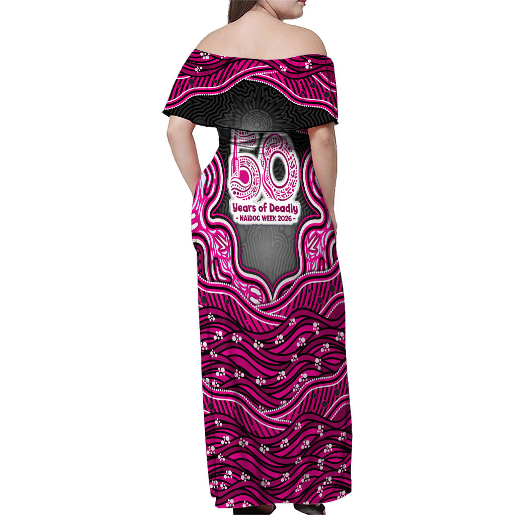 Sydney Sixers NAIDOC Week 2026 Family Matching Off Shoulder Maxi Dress and Hawaiian Shirt Aboriginal Indigenous - 50 Years of Deadly